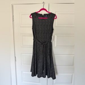 Chaps Black and White Midi Dress